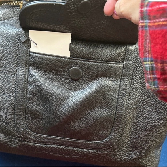 Tory Burch Black Leather Satchel with Gold Logo - Picture 2 of 5